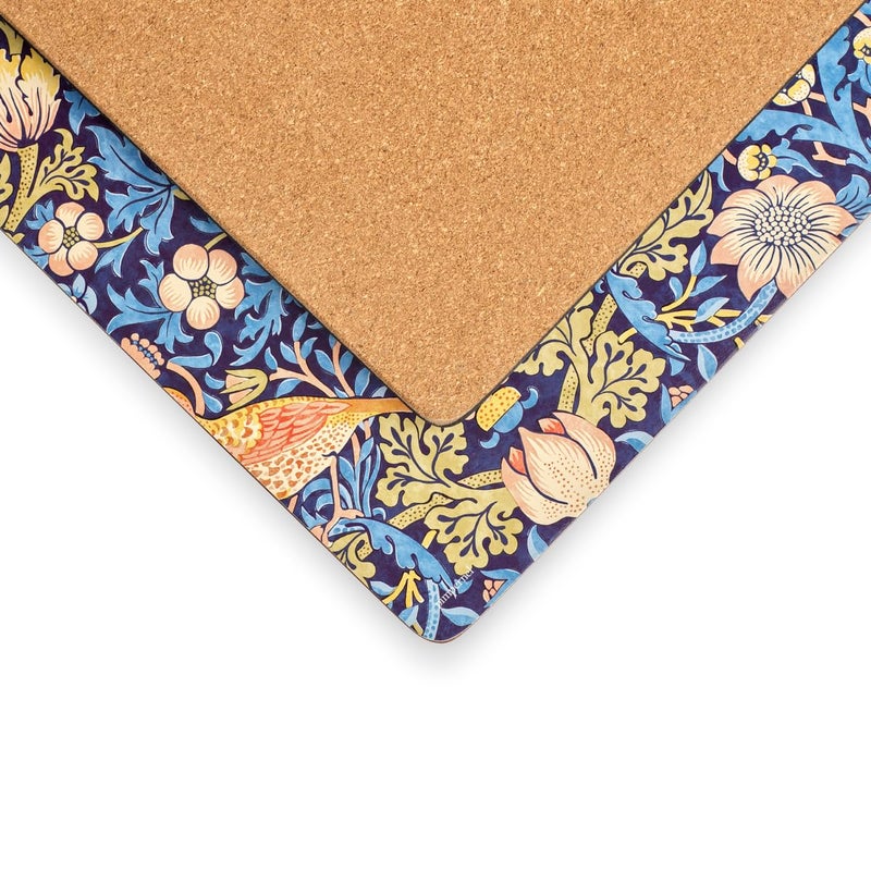 Pimpernel Morris & Co Strawberry Thief Blue Placemats, Set of 4 - Stain Resistant & Heat Safe Fabric-Feel Table Mats with Birds & Botanical Pattern for Stylish Dining & Entertaining - Image 3